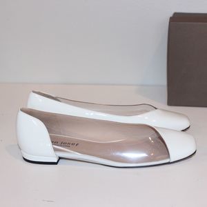 New Anthropologie Jon Josef Punk White Patent Loafers Women Shoes